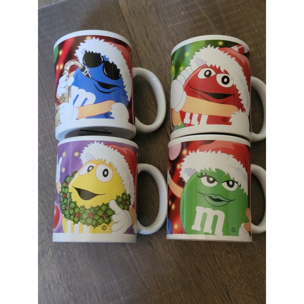 Galerie M&M's Christmas Coffee Mugs Set of 4 Holiday Candy Character
